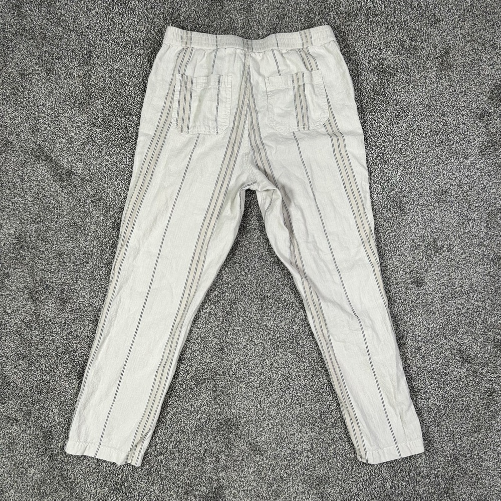 Anthropologie Seashore Pant Linen Blend Rope Tie Striped Women Small Casual Boho - Picture 2 of 11